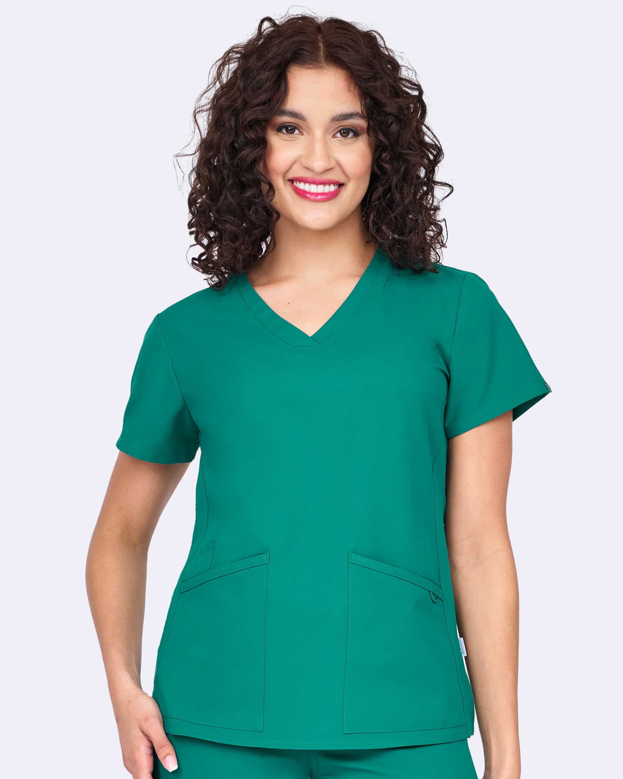 Focus V-Neck Top in Hunter