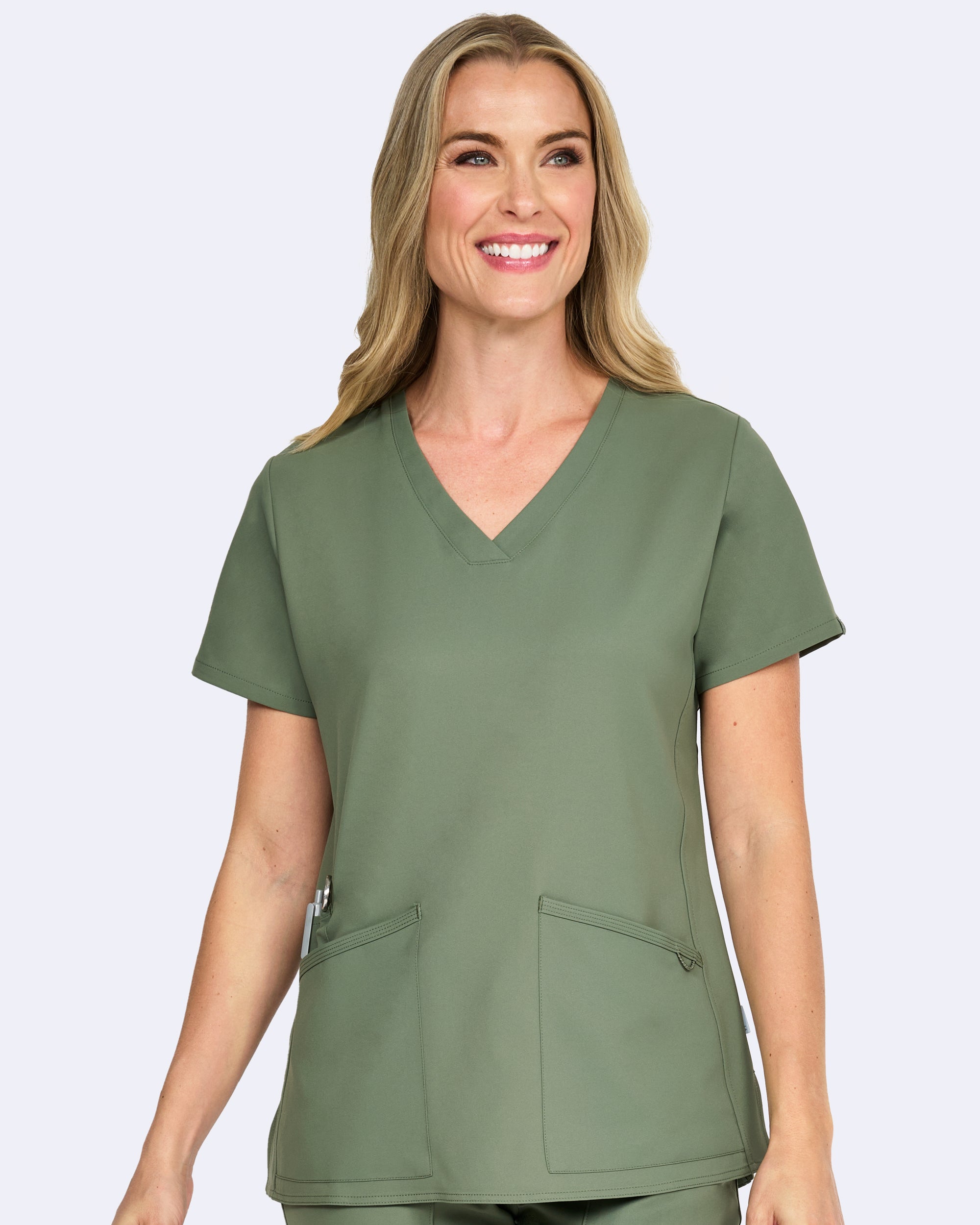 Focus V-Neck Top in Olive