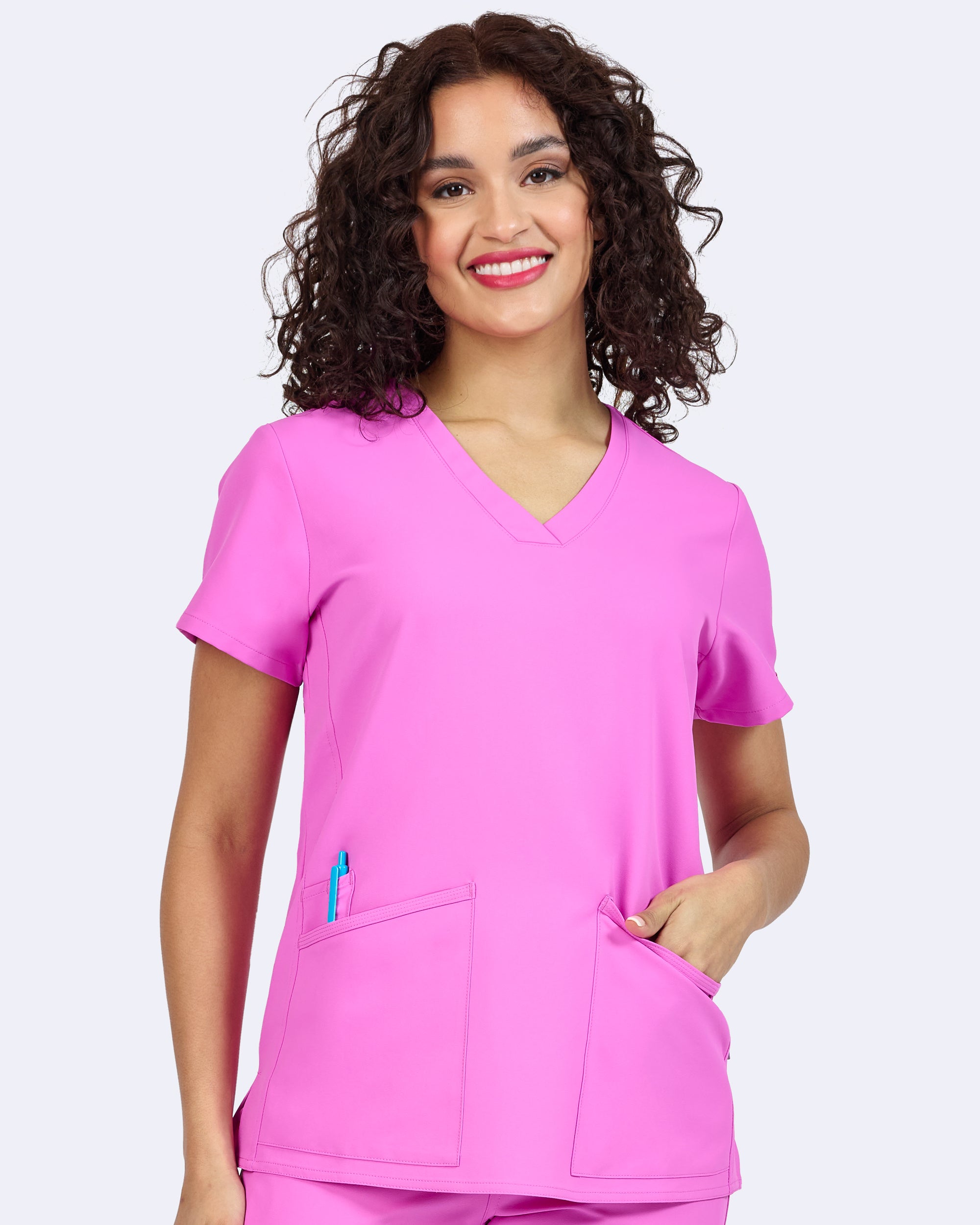 Focus V-Neck Top in Orchid