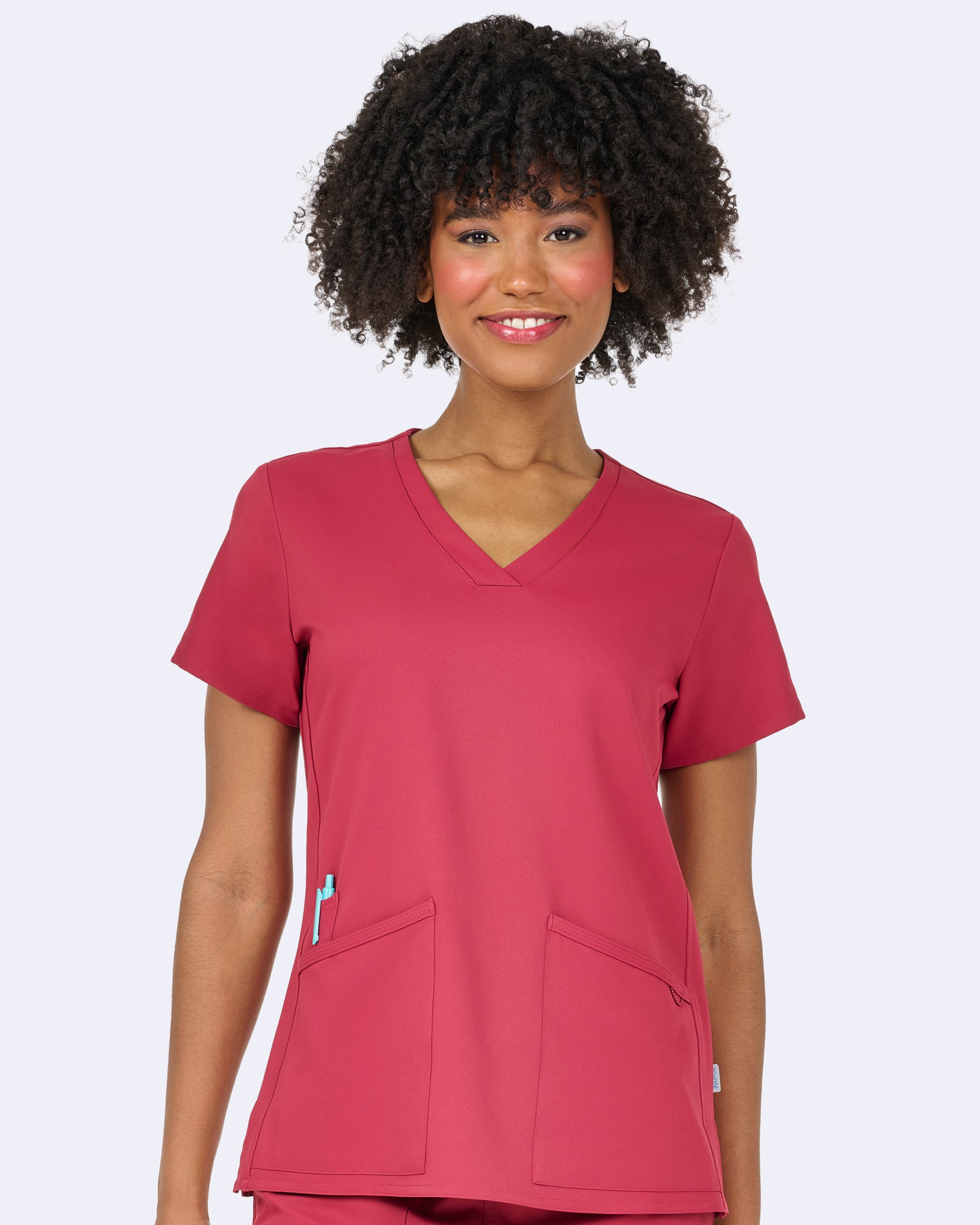 Focus V-Neck Top in Terracotta