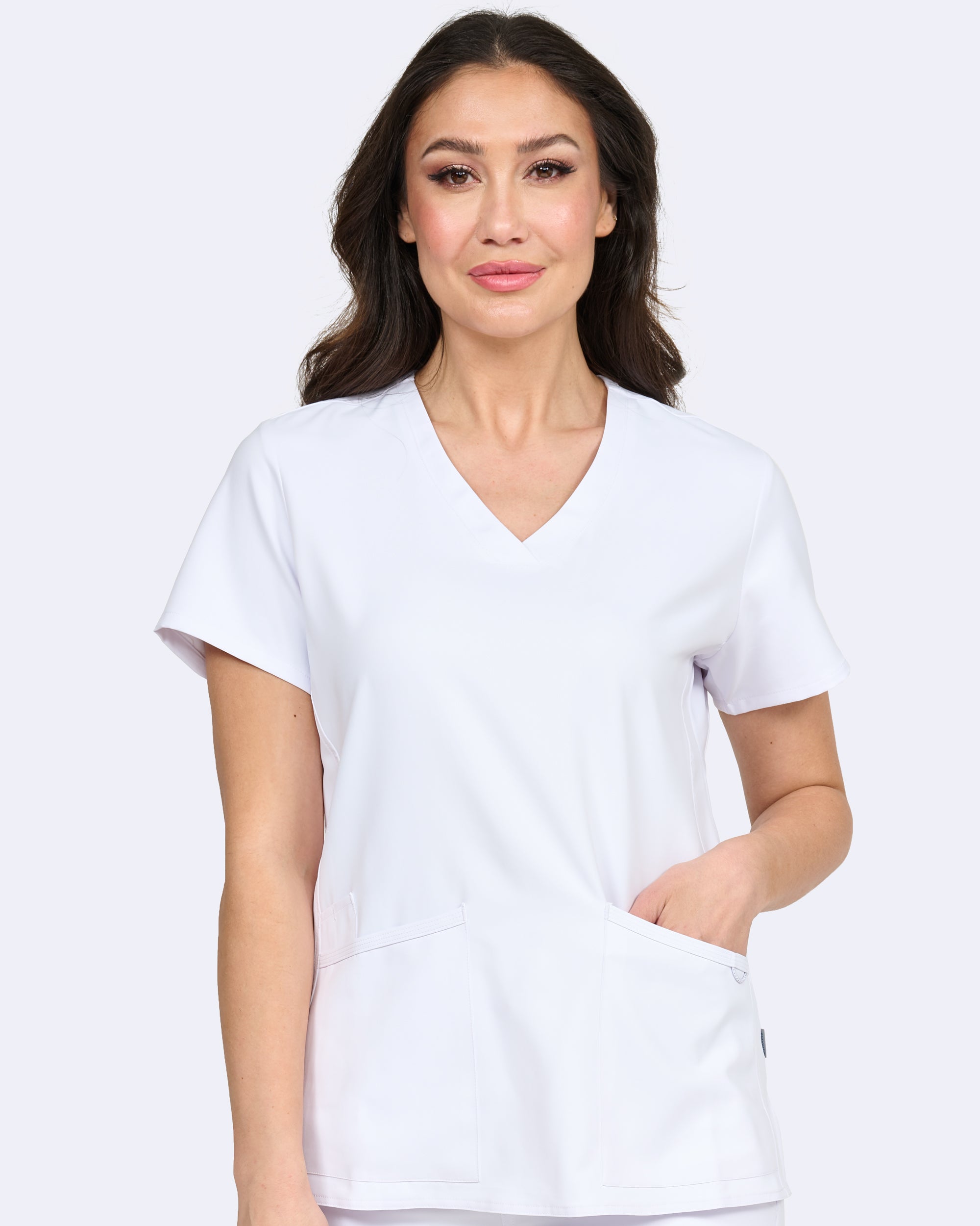 Focus V-Neck Top in White